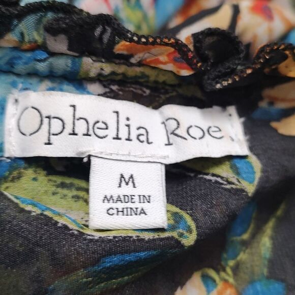 Ophelia  Roe  elastic waist floral print summer party dress Sz M - Picture 5 of 5